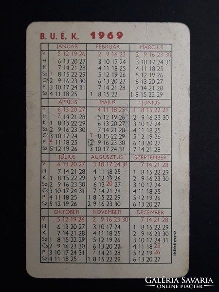 Card calendar 1969 - with mokép inscription - retro calendar