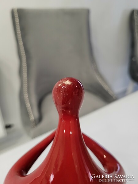 Zsolnay eosin red flutist figure