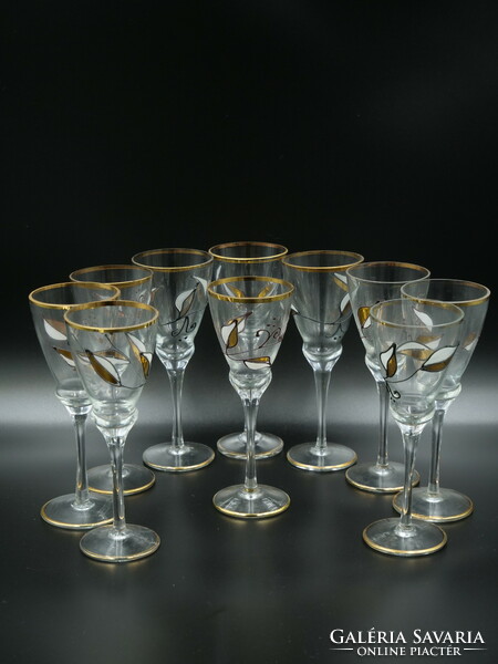 Enameled glass stemmed glasses (10 pcs)