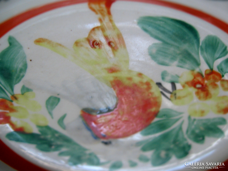 Antik madaras kis fali tányér