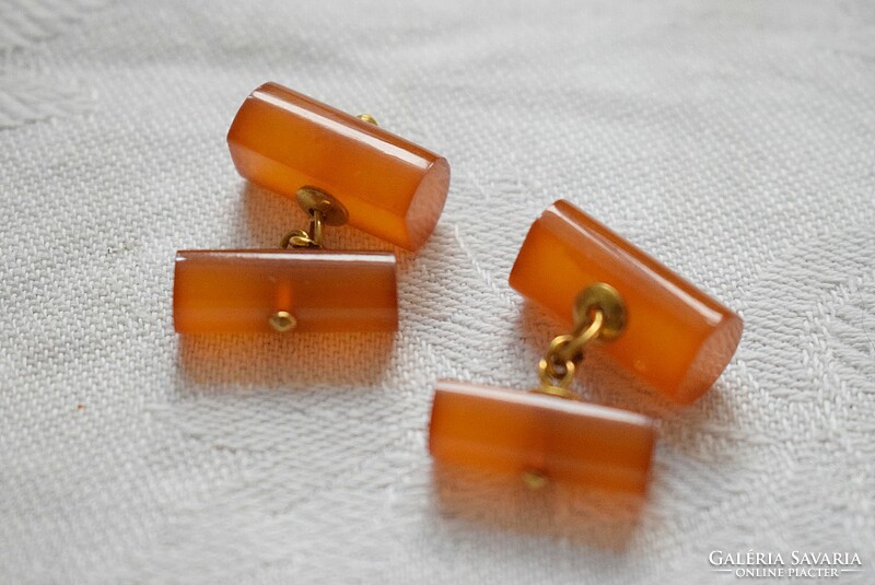 Pair of retro amber cufflinks