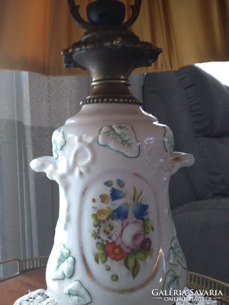 Monarchiás porcelán asztali lámpa ernyővel!