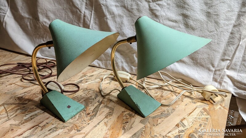 Pair of turquoise table lamps