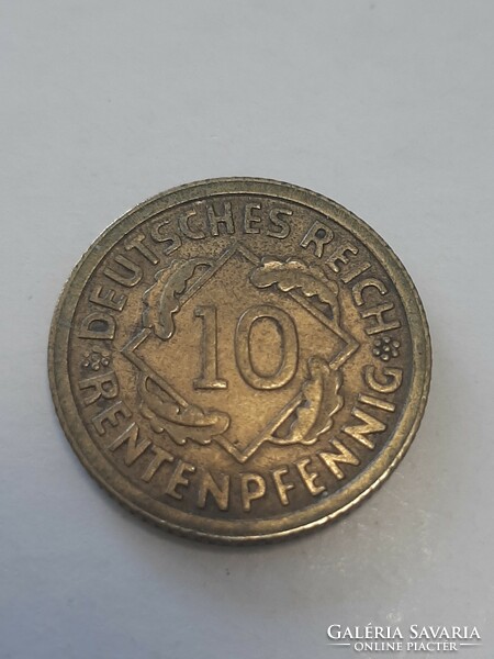 Germany, Weimar Republic 10 renten pfennig 1923 d rare !!!