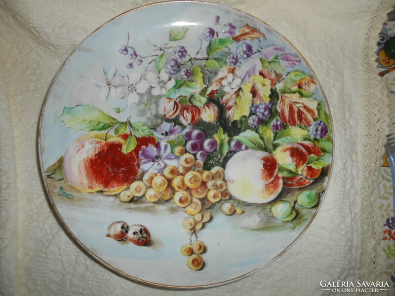 Hand-painted large wall bowl 30 cm diameter - painter's sign
