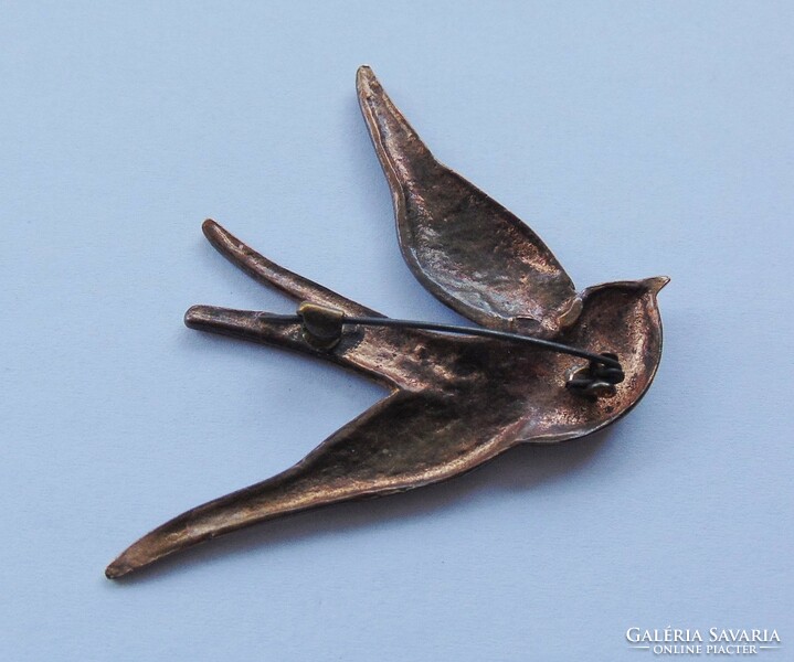 Old bronze bird brooch