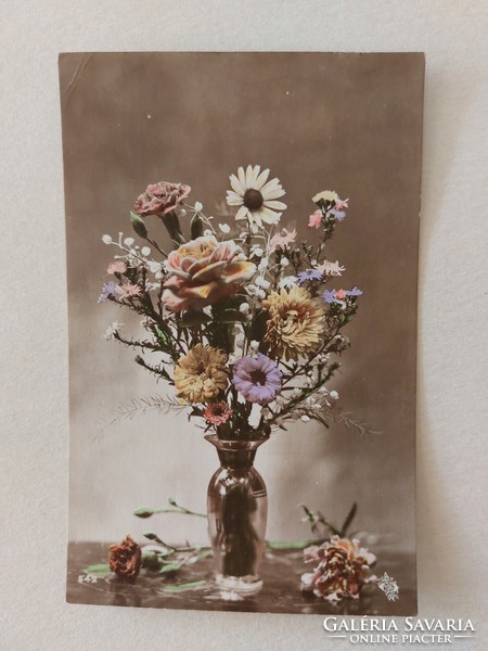 Régi virágos képeslap 1912 levelezőlap