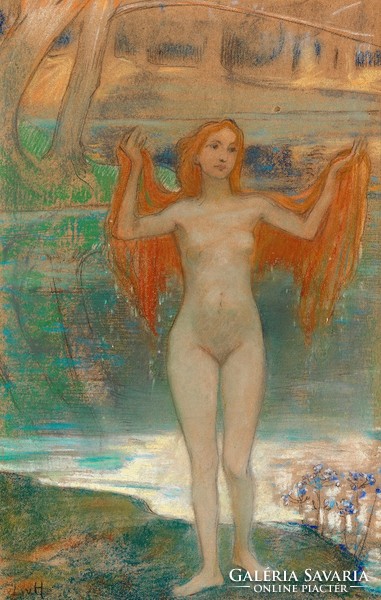 Ludwig von Hofmann - girl by the lake - reprint