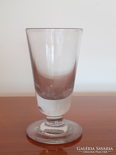 Antique thick glass cup with old stemware