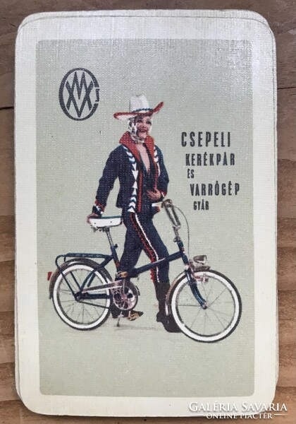 Old pin up rummy card, Csepel works by Manfréd Weiss advertisement