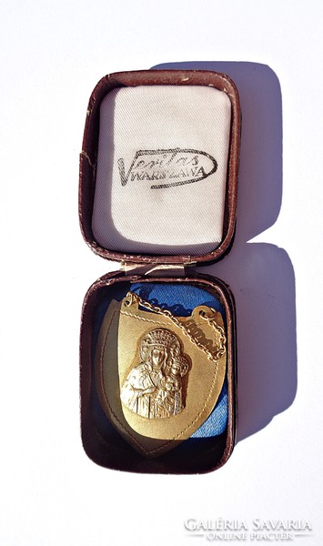 Lengyel ryngraf - pajzs formájú, hazafias medál, 800-as finomságú ezüst.