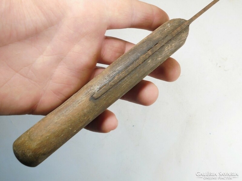Antik régi henteskés konyhai kés disznóvágás, csontozó kés kb. 1900-as évek elejéről