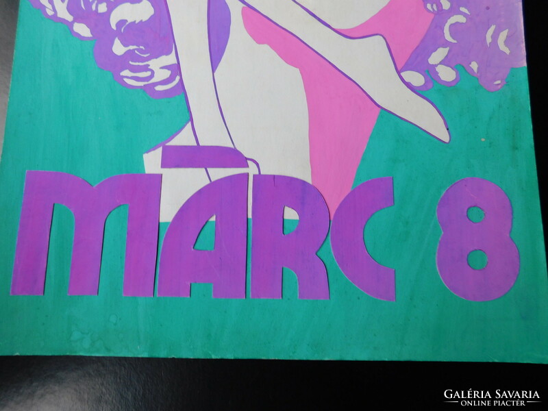 March 8. Women's Day poster design, retro, graphics