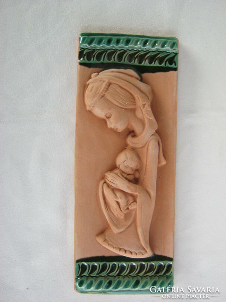 Mother with her baby wall pottery