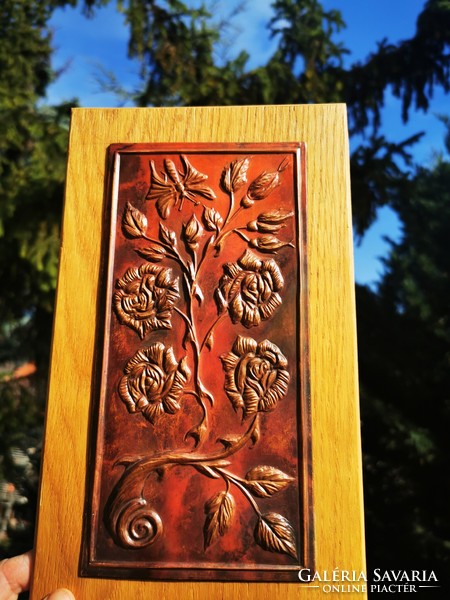 Copper rose wall decoration