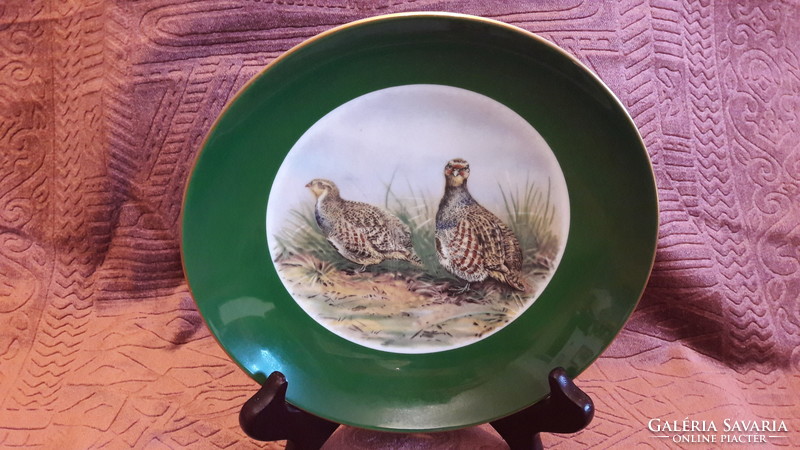 Quail bird porcelain decorative plate, hunter wall plate (l3461)