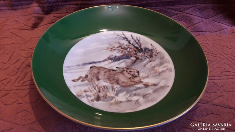 Rabbit porcelain plate, hunting wall plate (l3463)