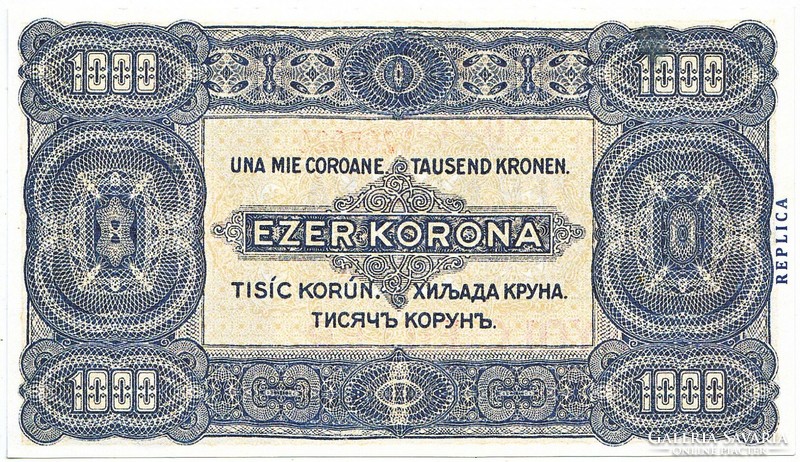 Magyarország 1000 korona / 8 fillér REPLIKA 1923 UNC