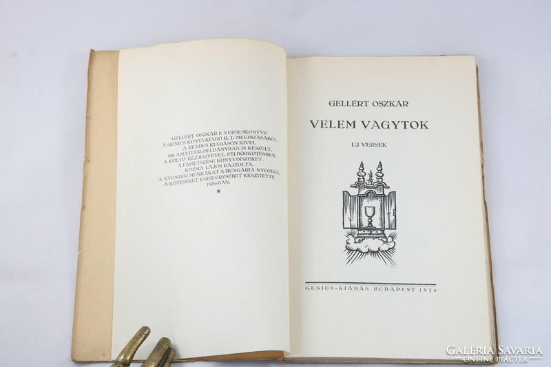 oszkár Gellért autographed the book you are with me by author Mihály Földi, first edition with drawings by Kozma Lajos!