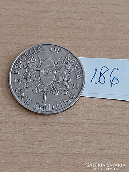 Kenya 1 shilling 1971 first president jomo kenyatta copper-nickel 186.