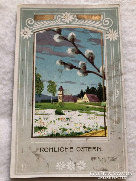 Antik, régi litho Húsvéti képeslap - 1911                                    -3.