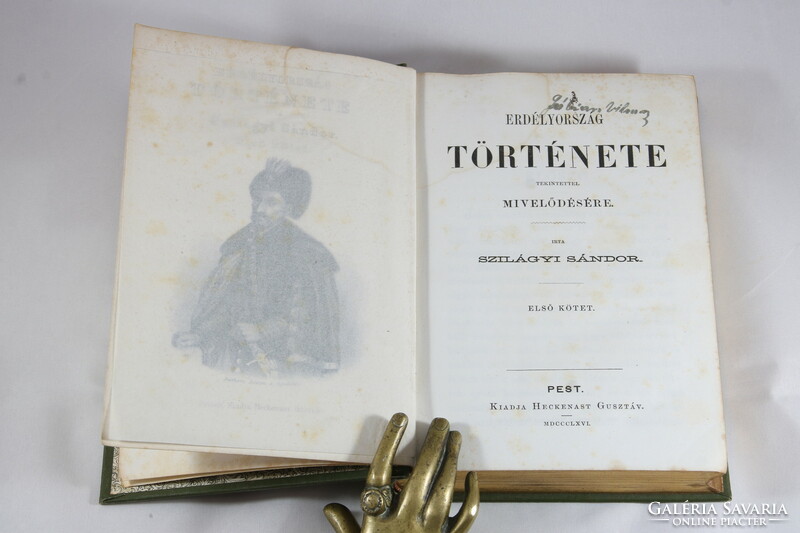 1866 Erdélyország története két kötetben aranymetszéssel Gyönyörű darab !