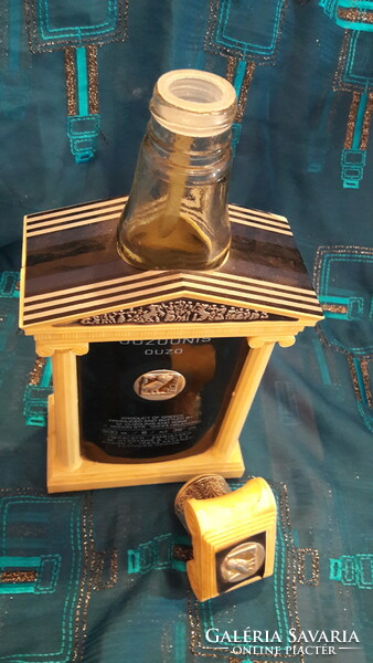Régi míves görög üveg, palack (M3509)