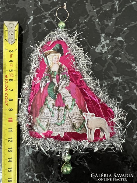 Easter or Christmas tree decoration with lady lamb made of old and new materials