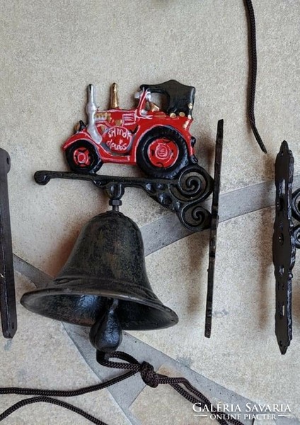 Cast iron red zetor tractor bell tower, bell, beautiful garden ornament