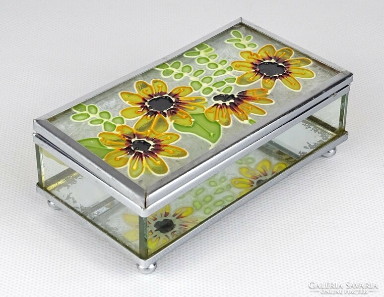 1M047 mirror flower glass jewelry box