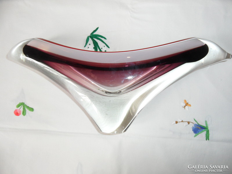 Josef hospodka Czech glass bowl, centerpiece (1960)