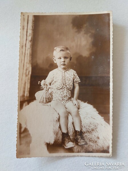 Old children's photo of a little boy