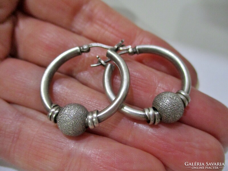 Beautiful old handmade silver hoop earrings