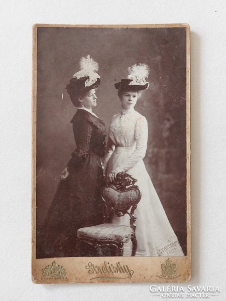 Antique photo 1901 strelisky photographer budapest photo ladies