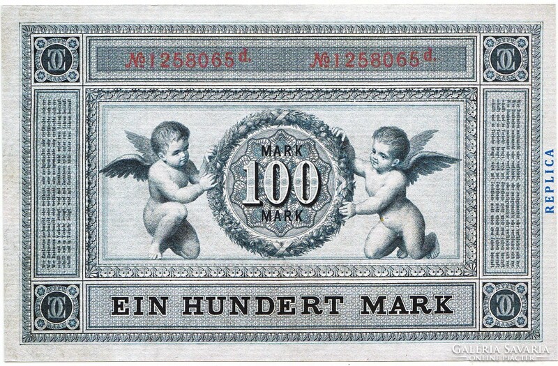 Németország 100 német papírmárka 1876 REPLIKA UNC