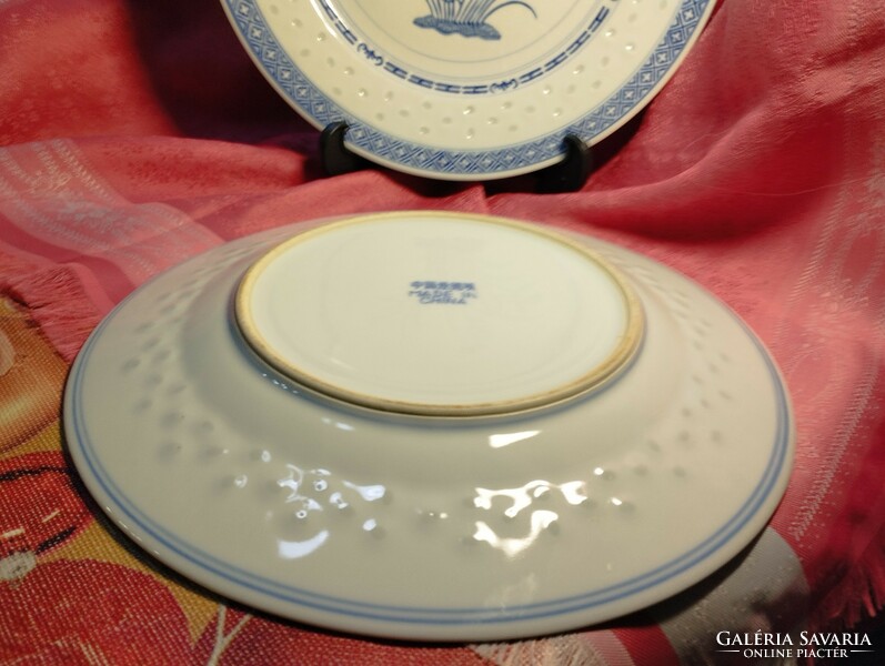 Rizs szemes nagy lapos kínai porcelán tányér