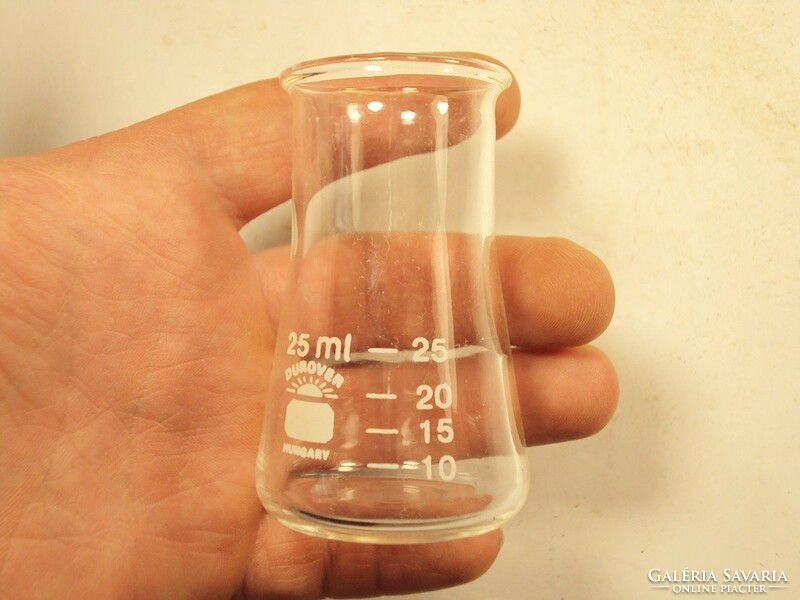 Old retro measuring glass bottle 25 ml durover hungary laboratory