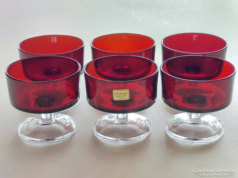 Burgundy glass glass Luminarc French stemware set of 6 pieces