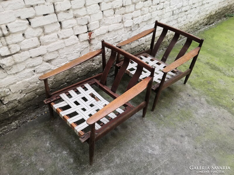 Grete jalk style armchair pair #058