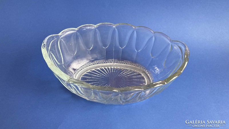 Antique beautiful novelty Czech cast glass bowl serving tableware from the early 1900s
