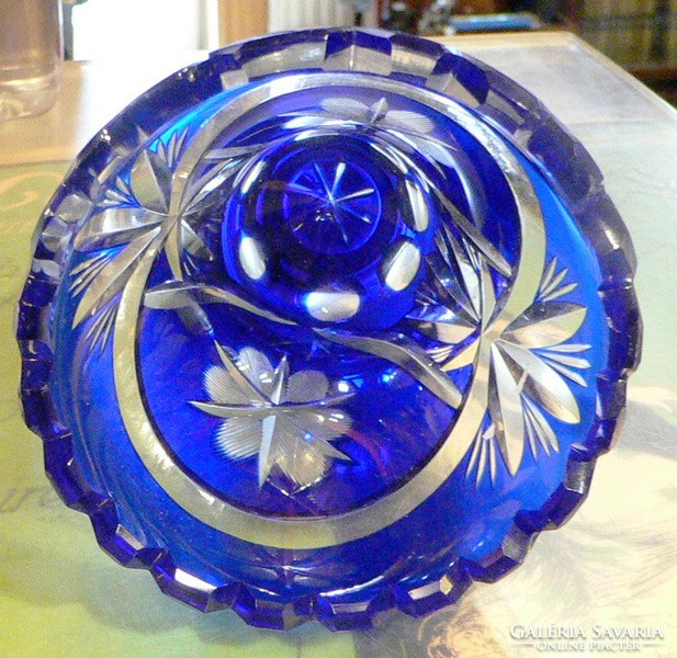 Polished cobalt blue crystal goblet for replacement!