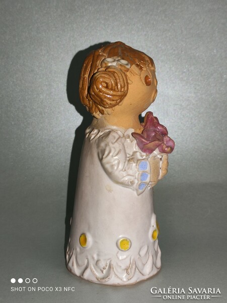 Buy it now!!! Gift idea! Antalfiné saint Katalin ceramic girl with flower bouquet 14 cm
