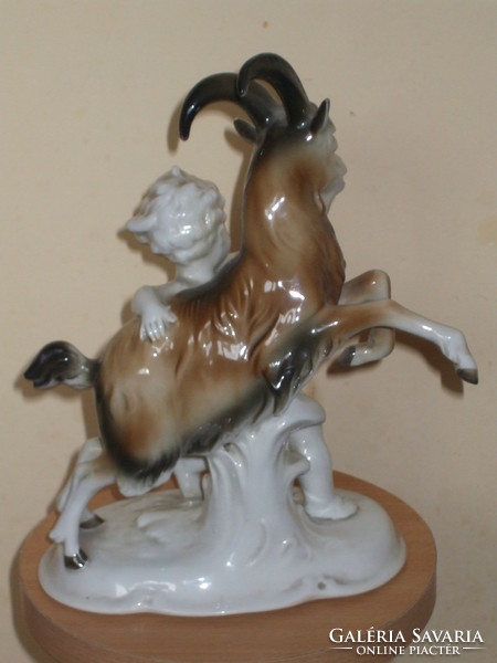 German porcelain putto with goat.