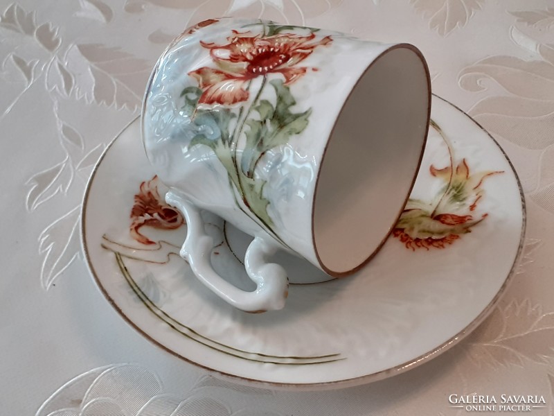 Antique porcelain coffee cup plate breakfast set 6 pcs