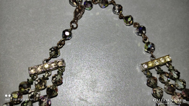 Aurora borealis preciosa jablonec 3-row extra rare necklace