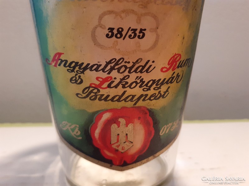 Régi címkés Chartreuse gyógynövény likőrös üveg Angyalföldi Rum- és Likőrgyár palack / Altvater /