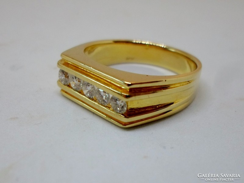 Beautiful 18kt gold ring with 0.6ct diamonds, unisex