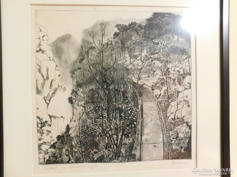 Dóra Maurer: walking path on the Semmering, etching, graphics