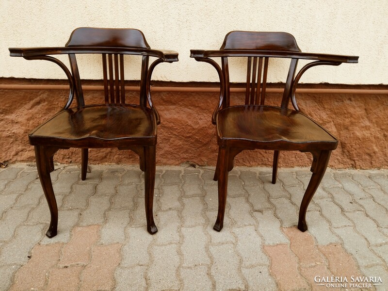 2 extremely rare bent seat otto wagner thonet chairs from the 714 series