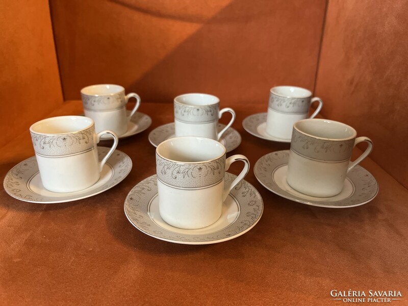 Espresso set with platinum decoration, for 6 people, in a box